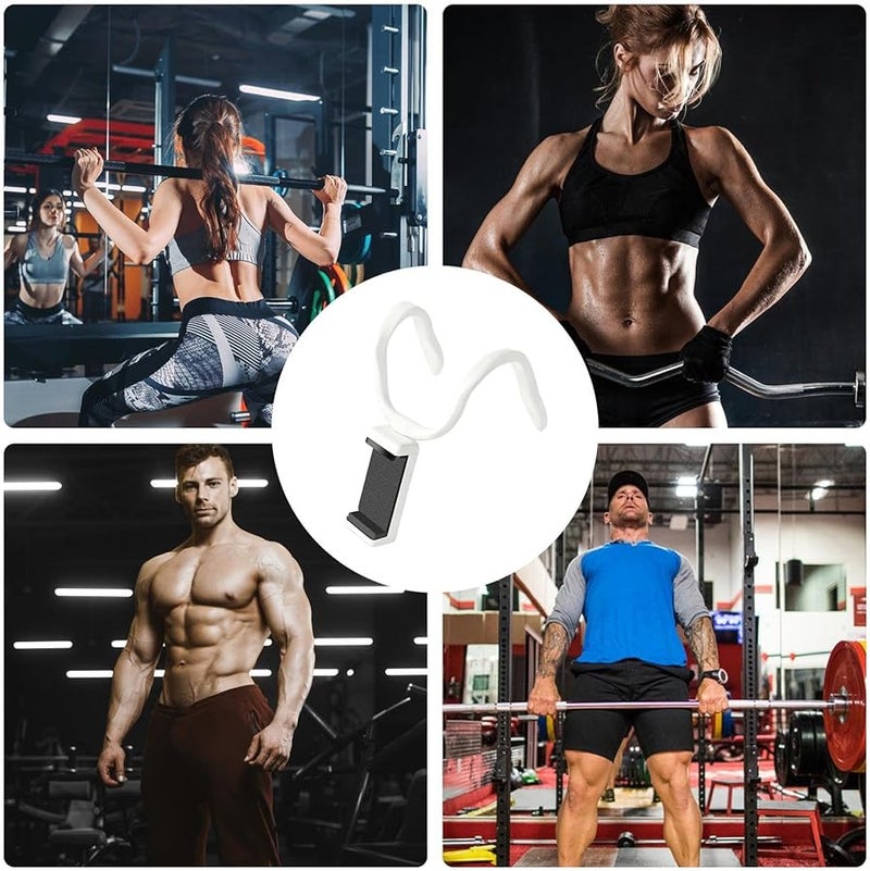 White Adjustable Phone Stand Treadmill Mount Flexible Hose 360 Swivel ABS Material Gym Workout Accessories - Image 2